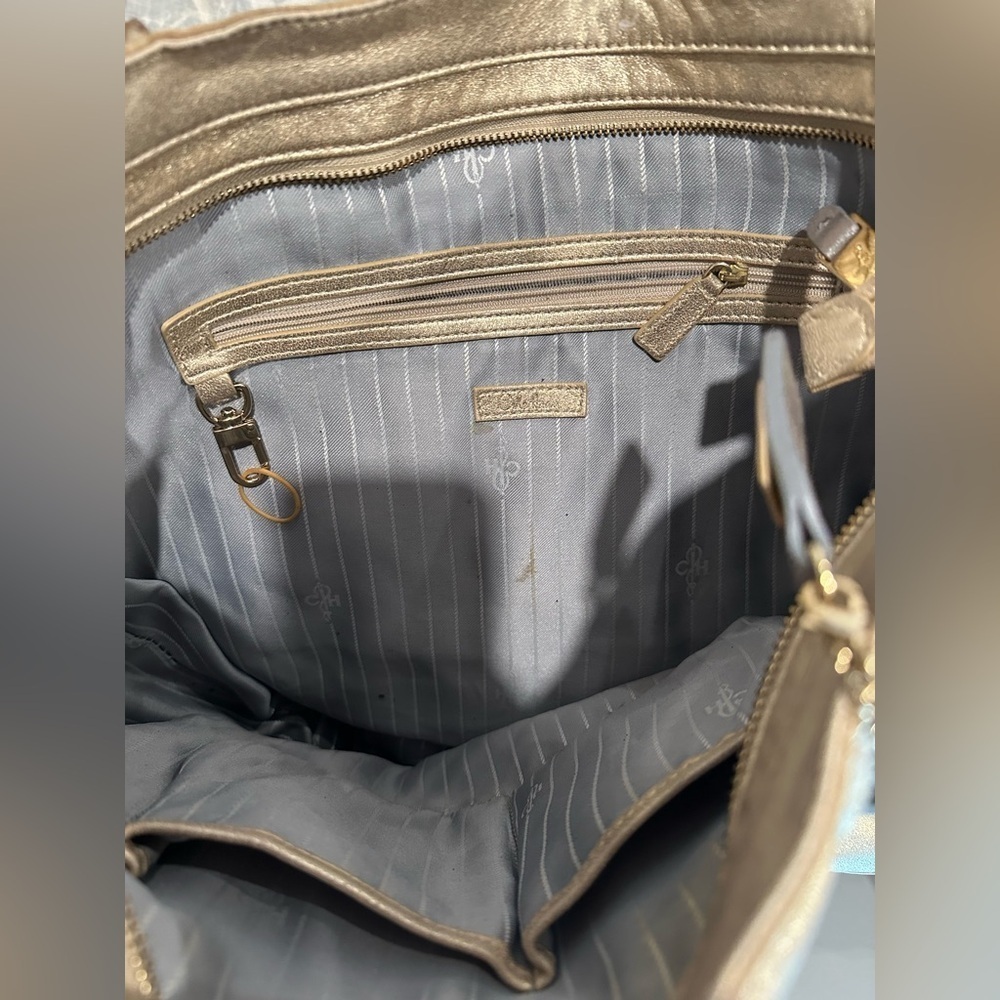 Cole Haan Kendra Palladium Gold Metallic Bag - Picture 7 of 8